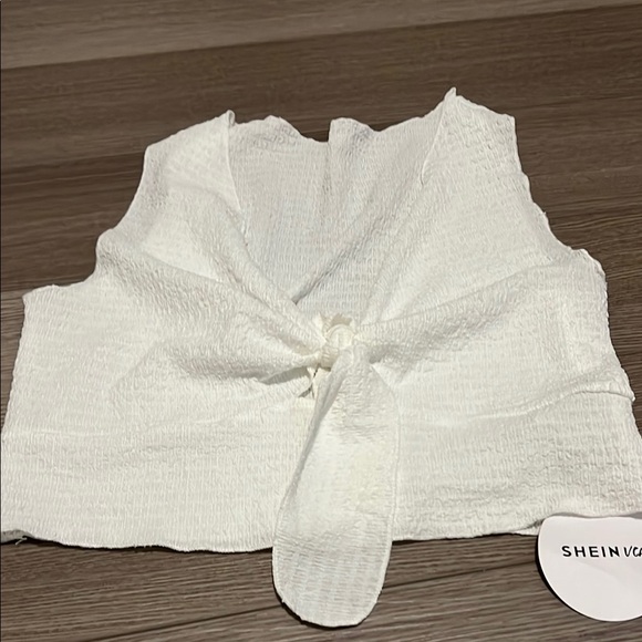 SHEIN White Tie-Front Women's Top - Picture 1 of 6